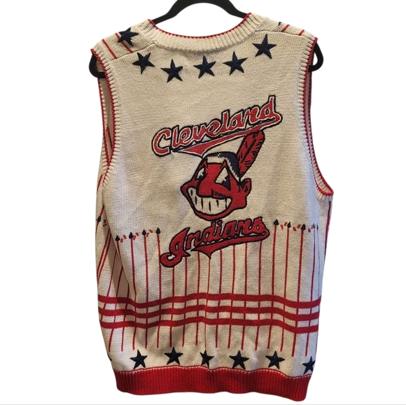 Vintage Cleveland Indians Wahoo Womens Red White & Blue Marisa Christina Vest XL - Picture 2 of 9